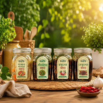গাঁজর শসা রসুন তেতুলও কাঁচা মরিচের আচার (TOTAL 2 KG)