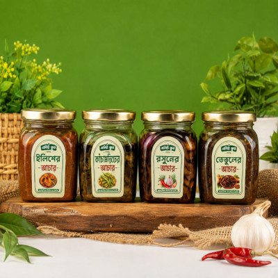 ইলিশ রসুন তেতুলও কাঁচা মরিচের আচার (TOTAL 2KG)